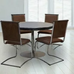 Anttiina Ruokapöytä, Pyöreä -Tuolit Kauppa anttiina pyorea poyta metallijalalla 0