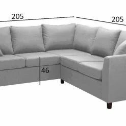 Kulmasohva Bali -Tuolit Kauppa bali2n2 mitat