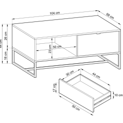 Sohvapöytä Fore, 104x68 Cm -Tuolit Kauppa fore sohvap yt mittakuva