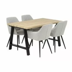 Ruokailuryhmä Kielo 140x80 Cm, Harmaa