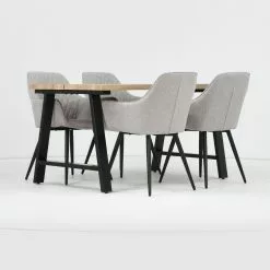 Ruokailuryhmä Kielo 140x80 Cm, Harmaa 15 Ruokailuryhmä Kielo 140x80 Cm, Harmaa -Tuolit Kauppa kielo 140 tammi musta blake tuoli harmaa 2