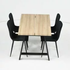 Ruokailuryhmä Kielo 140x80 Cm, Musta -Tuolit Kauppa kielo 140 tammi musta gabi tuoli musta 4