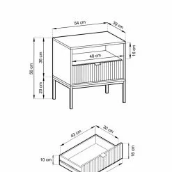 Yöpöytä Latte, 2 Värivaihtoehtoa -Tuolit Kauppa latte yopoyta mittakuva