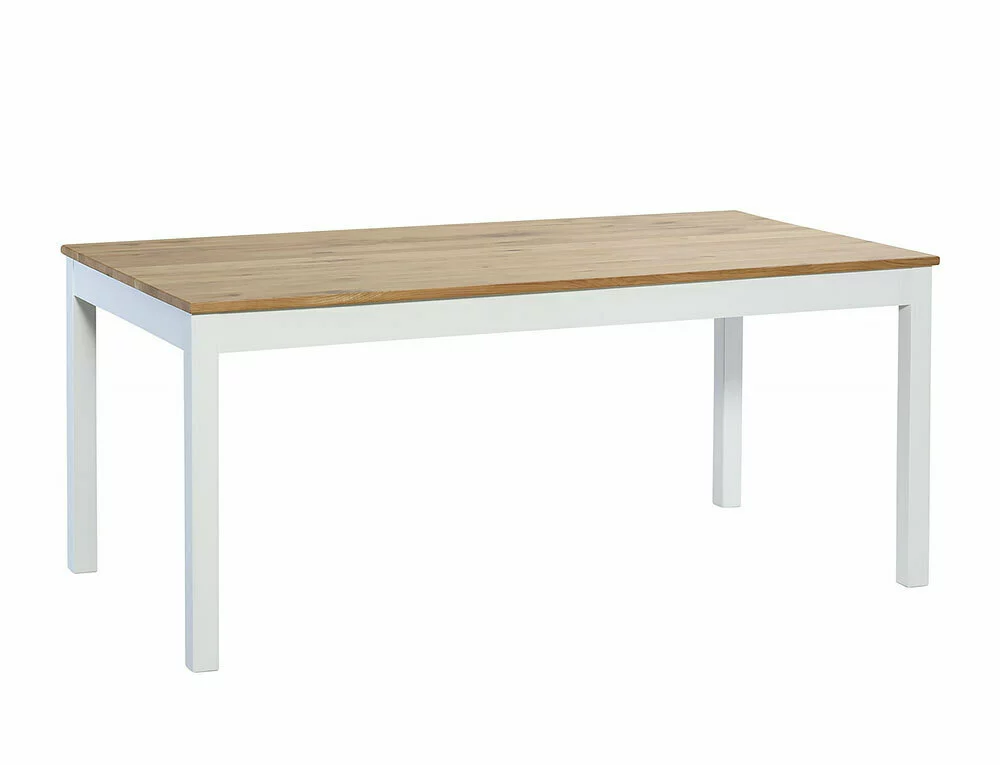 Ruokapöytä Rustiikki 170x90 Cm, Valkoinen/tammi 1 Ruokapöytä Rustiikki 170x90 Cm, Valkoinen/tammi